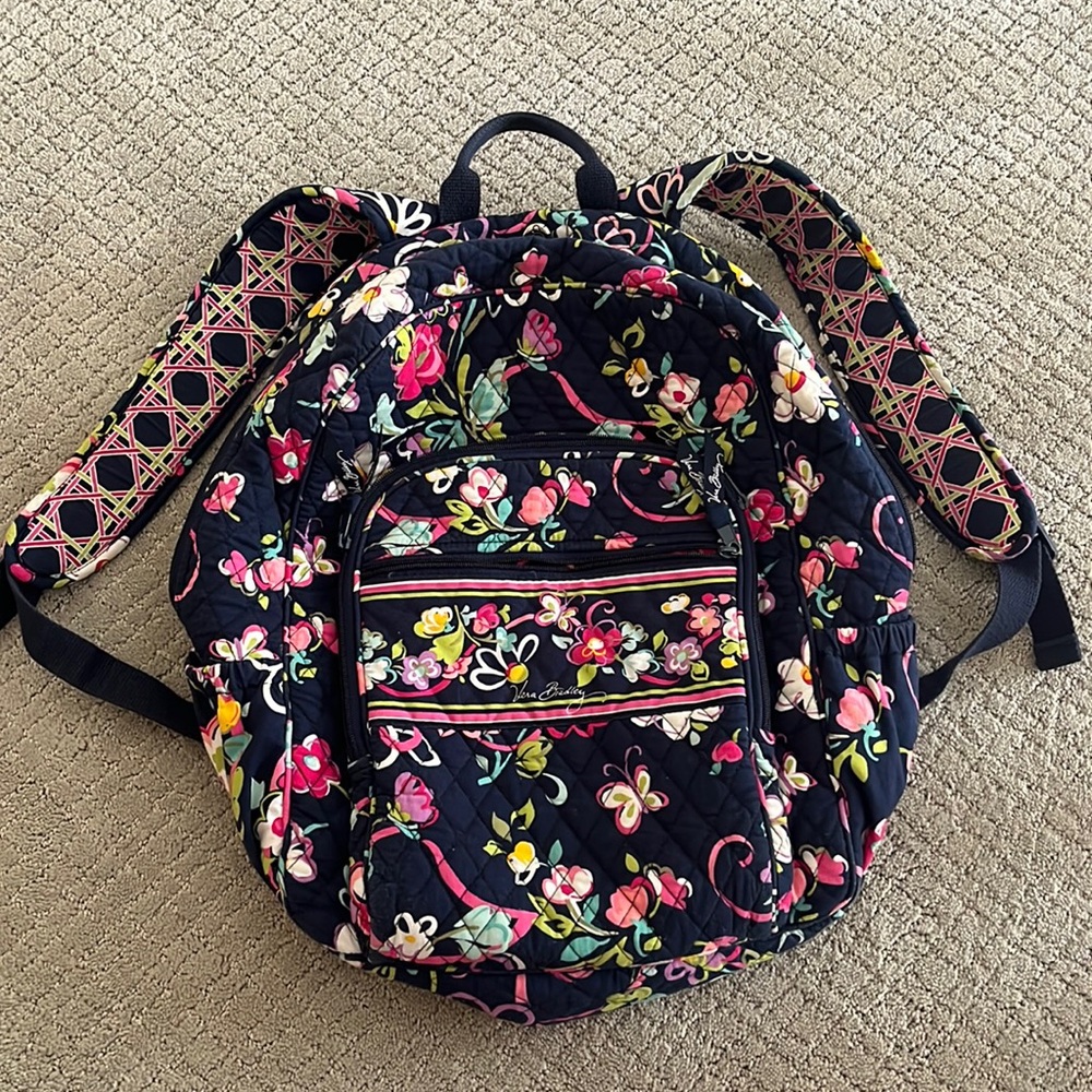 Vera Bradley large quilted backpack.